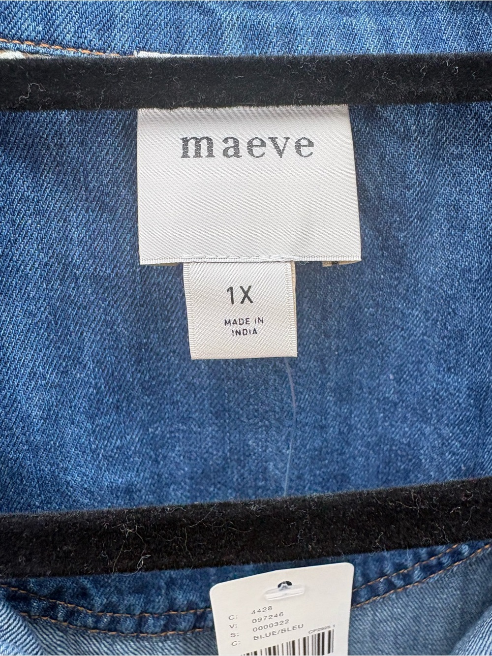 Maeve Blue Denim Tiered Shirt Dress - Picture 3 of 4